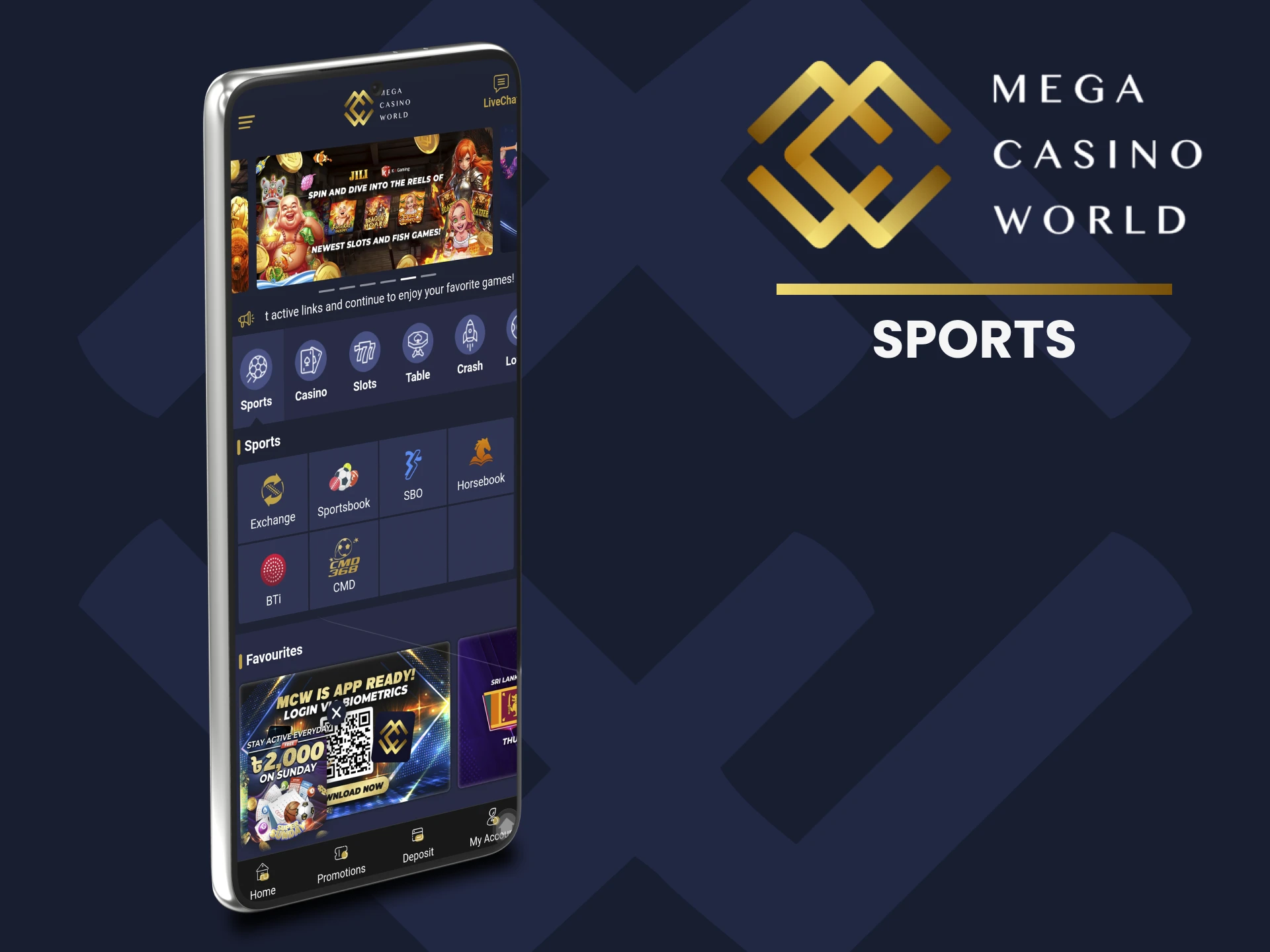 Bet on sports matches with the MCW app.