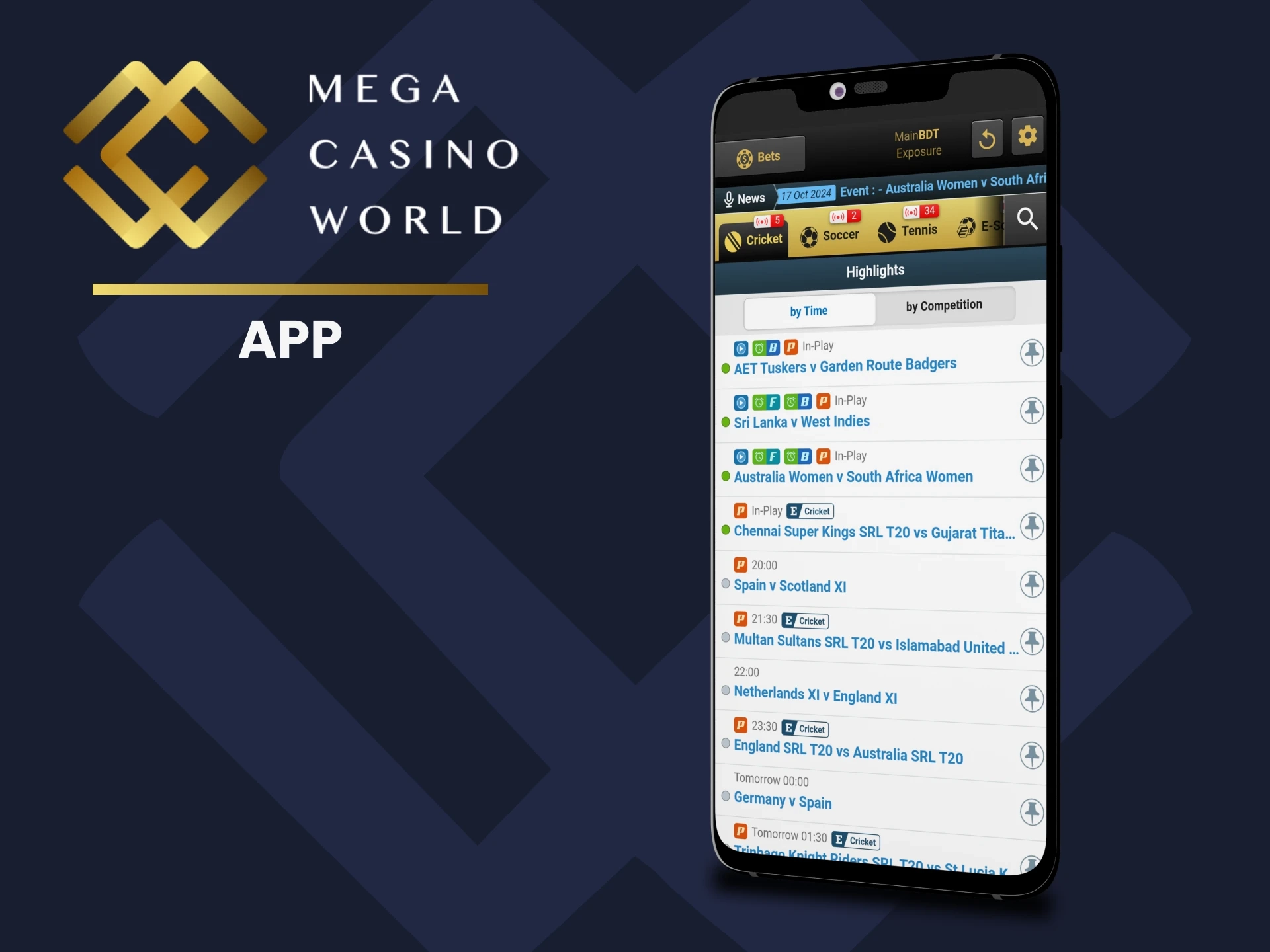 Use the MCW app to bet on cricket anytime.