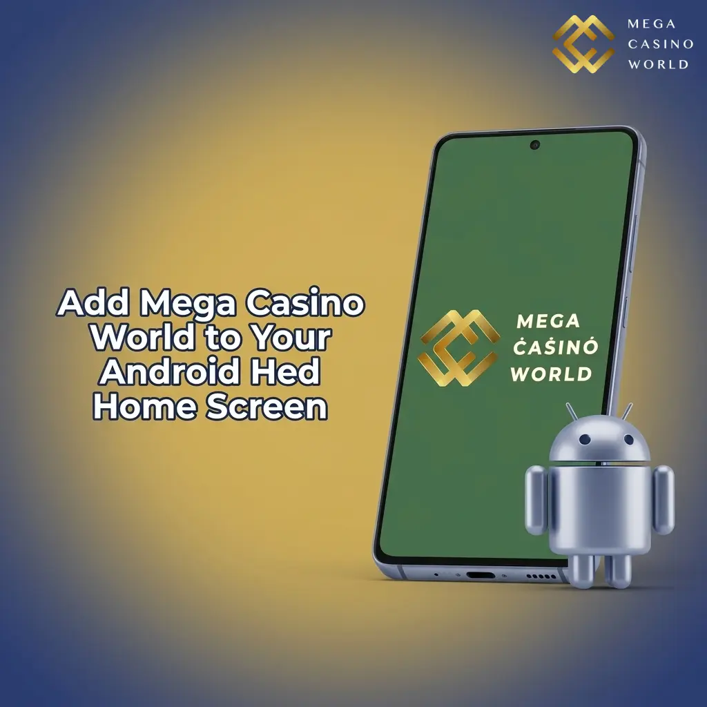 Mega Casino World PWA installation steps on Android showing Add to Home Screen process in Chrome browser