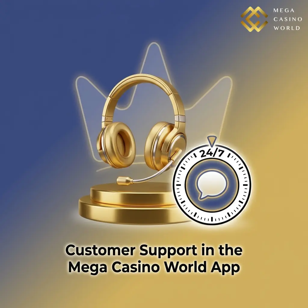Mega Casino World app customer support options including live chat, email, and WhatsApp for Bangladesh players