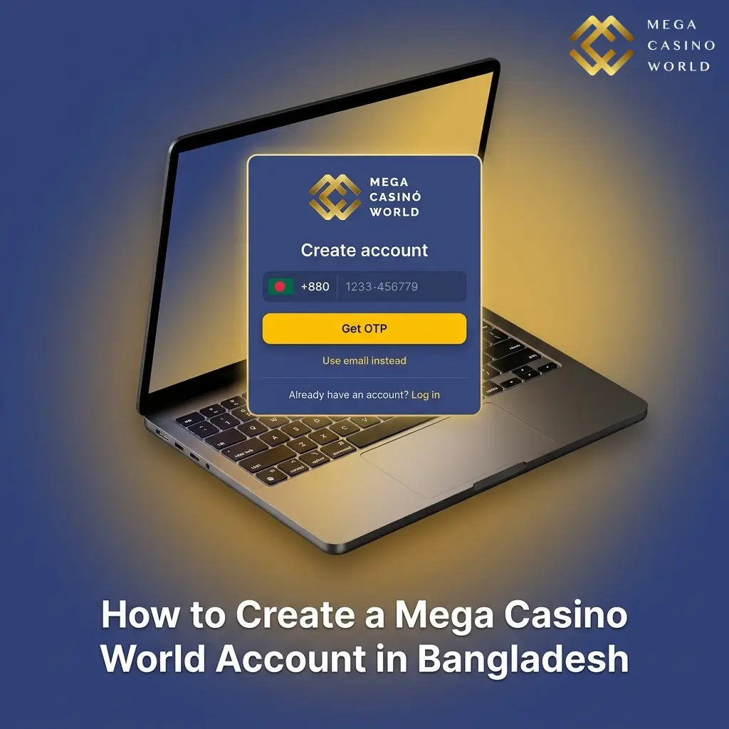 Mega Casino World account registration steps for Bangladesh players on mobile or desktop