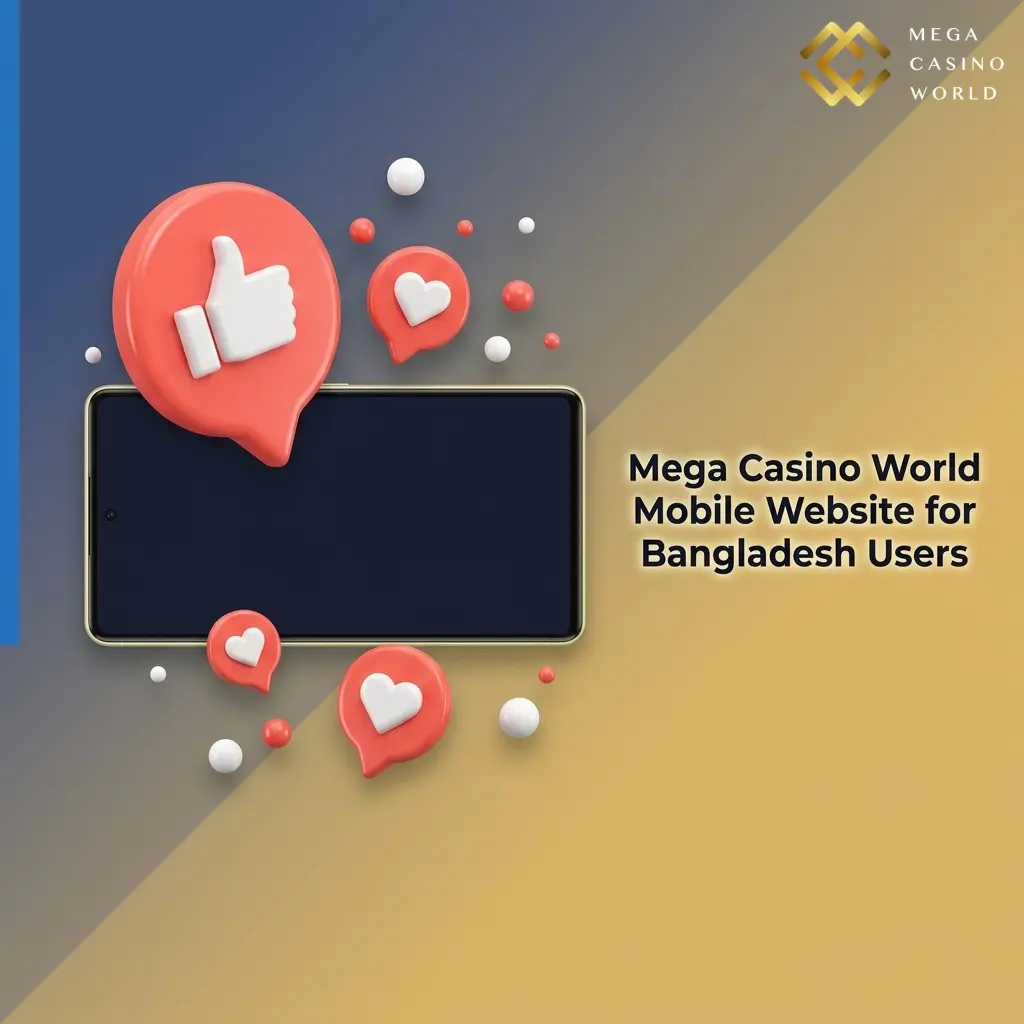 Mega Casino World mobile website interface optimized for Bangladesh users with touch navigation and Bengali language support