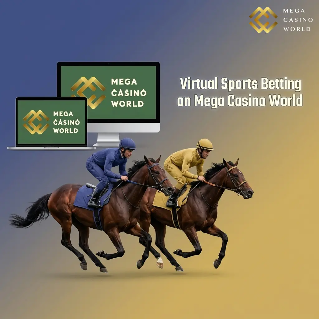 Virtual sports betting on Mega Casino World featuring football, cricket, horse racing and basketball simulations