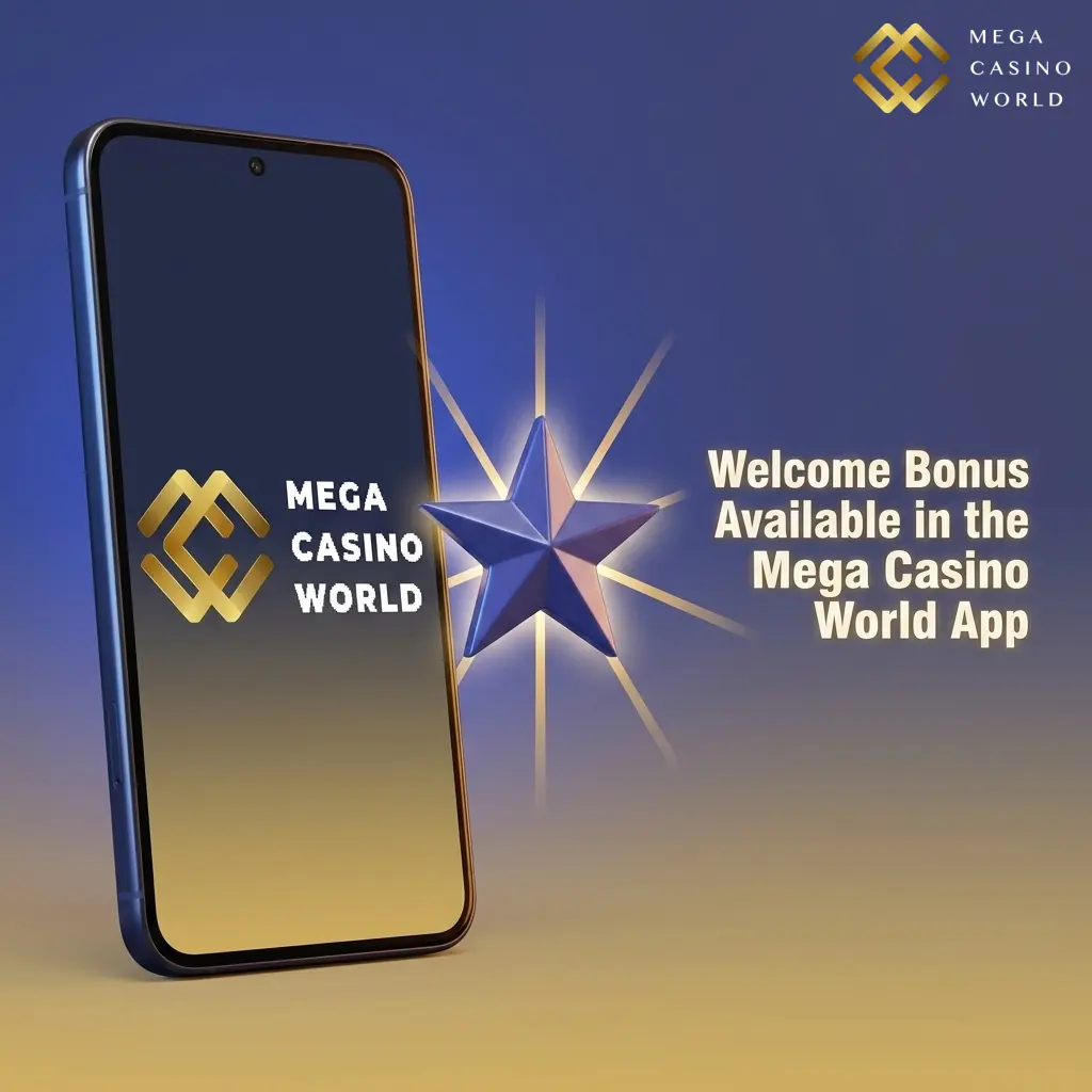 New player welcome bonus in Mega Casino World app offering 100% sports deposit match up to 700 BDT